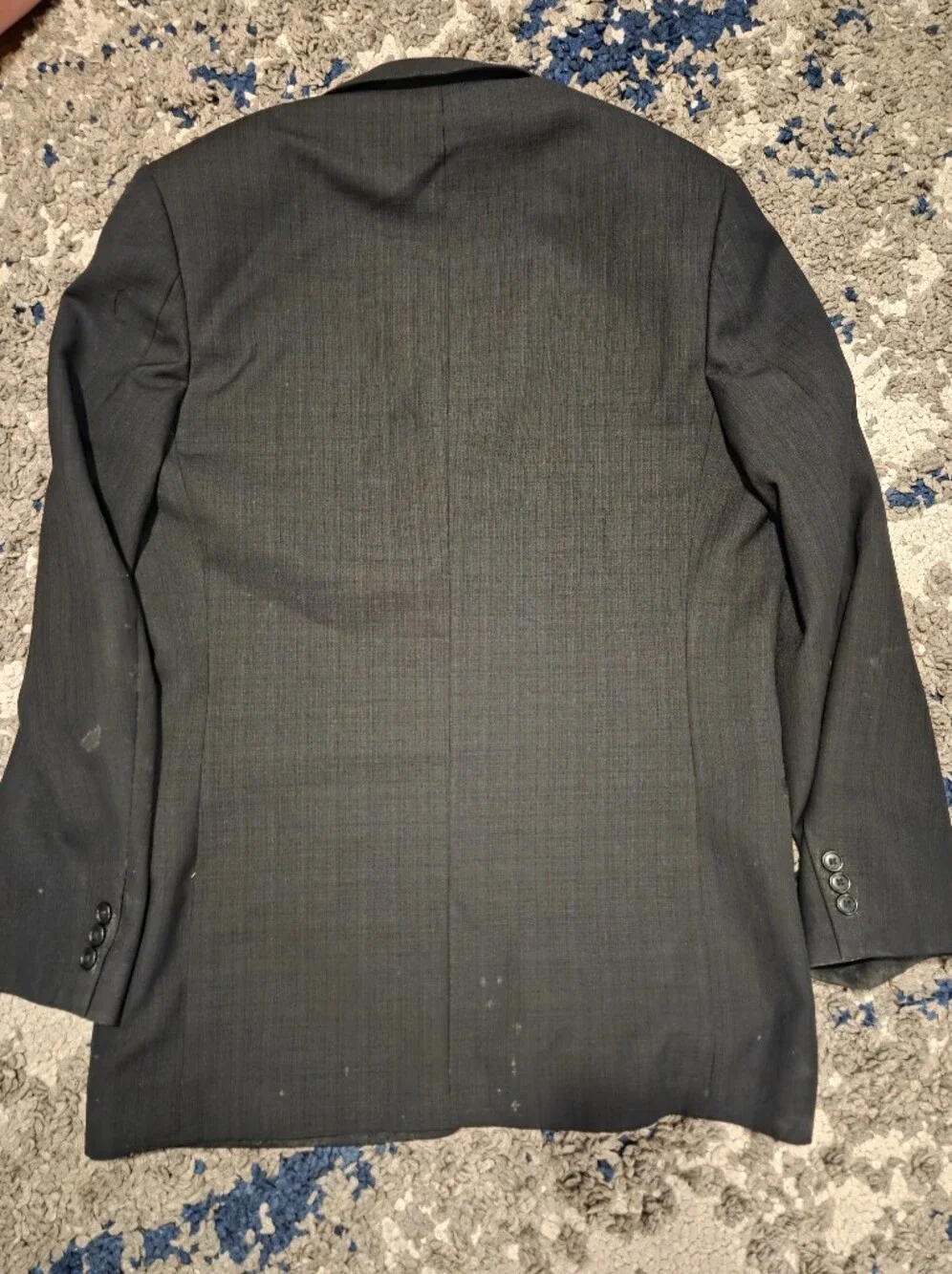 Men's Charcoal Gray Single-Breasted Blazer